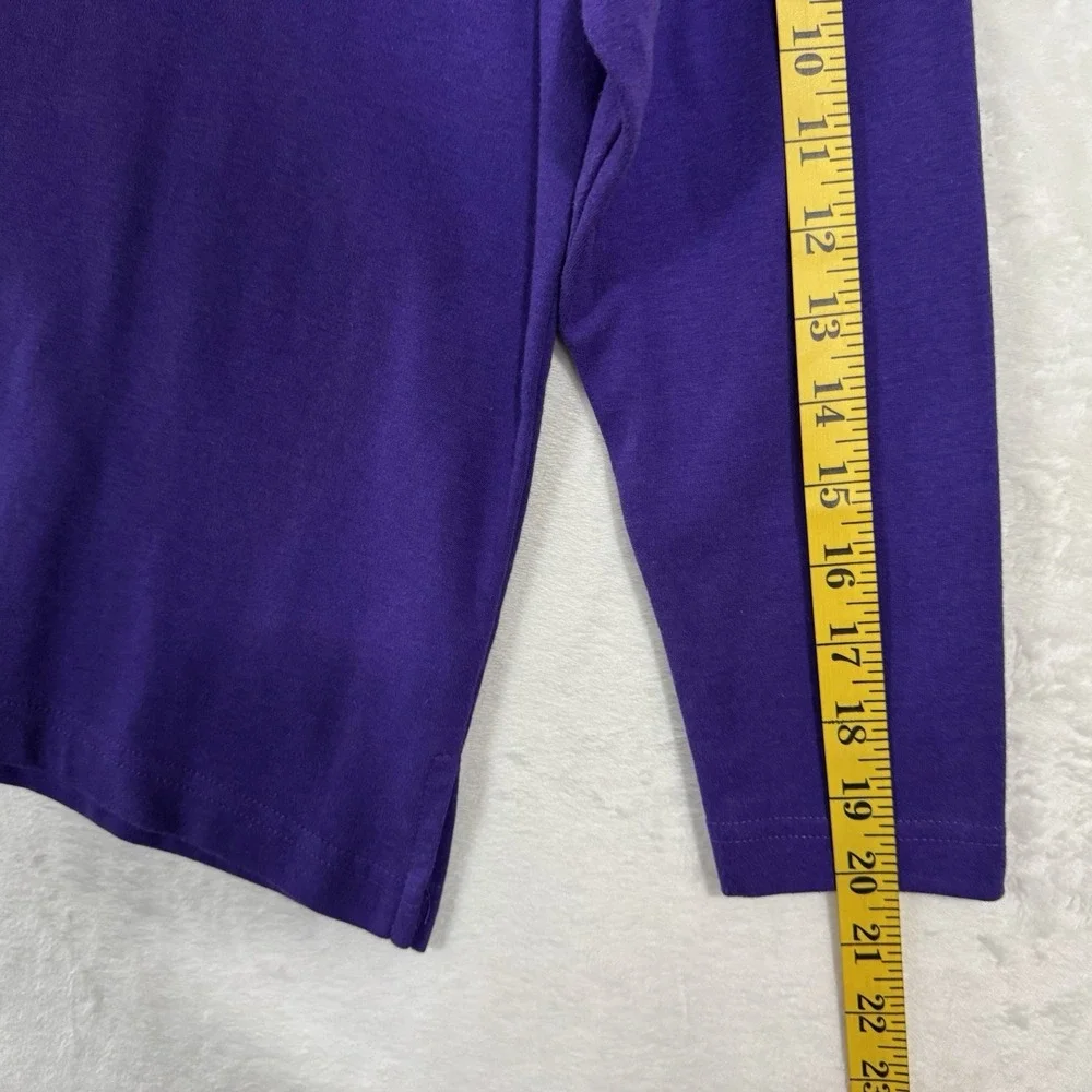 Vintage Cat Lady Mock Neck Sweatshirt Top Size M Crop Purple Red Hat Society 90s - Picture 9 of 13